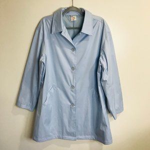 Hanna Andersson Trench Coat Womens Size XL Extra Large Powder Blue Jacket